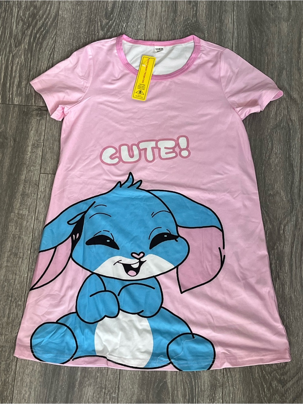 Kids Pink 'Cute!' Bunny Nightgown Pajama